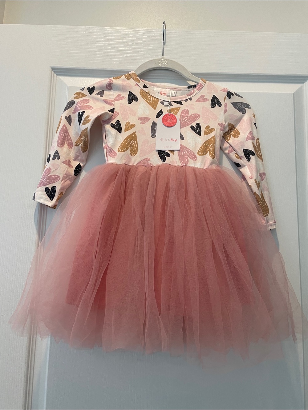 Mila & Rose Dusty Pink Heart Tulle Dance Dress for Kids